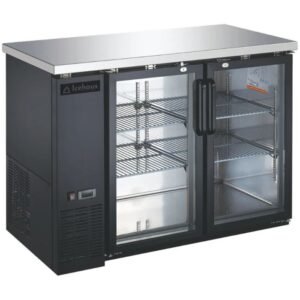 Refrigerador Bajo Barra Icehaus CBR‑2PC‑SS‑01 – 2 Puertas de Cristal, 0 °C–4 °C